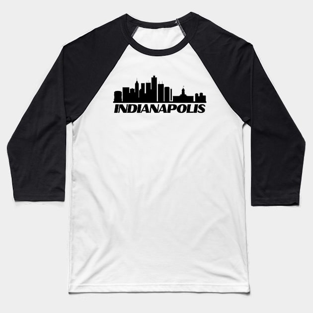 Indianapolis  Skyline white Baseball T-Shirt by Shirt Tube